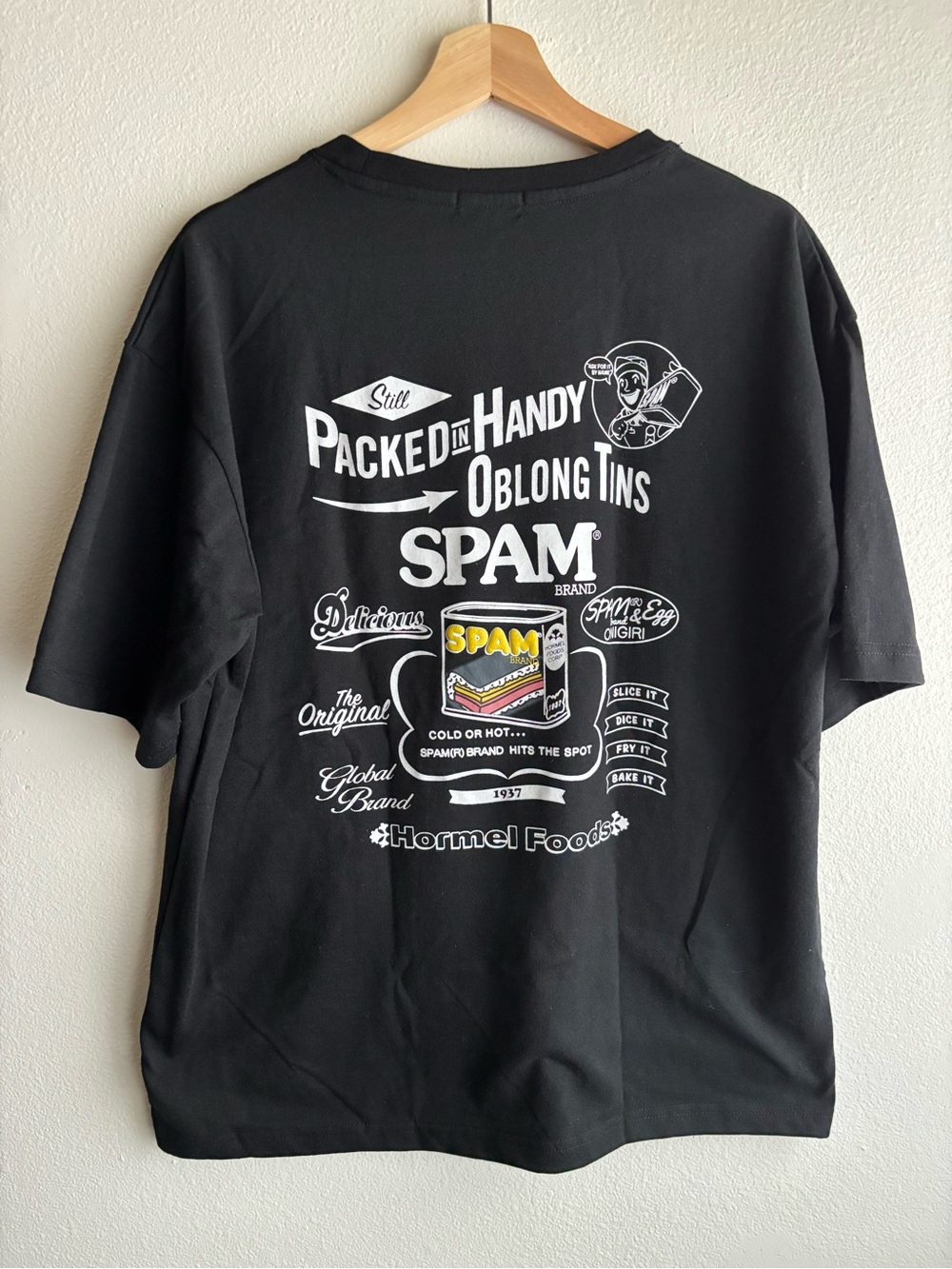 SPAM Brand T-Shirt Patch Logo Embossed Design On Back RARE Japanese Import